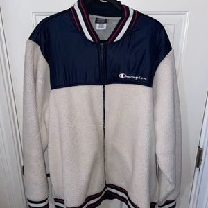 Men’s Champion Sherpa Vintage Baseball Jacket XXL